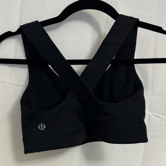 Black Lululemon Cross Back Sports Bra - Picture 2 of 2